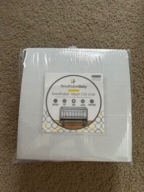 Breathable Mesh Crib Liner White for Standard Crib Size